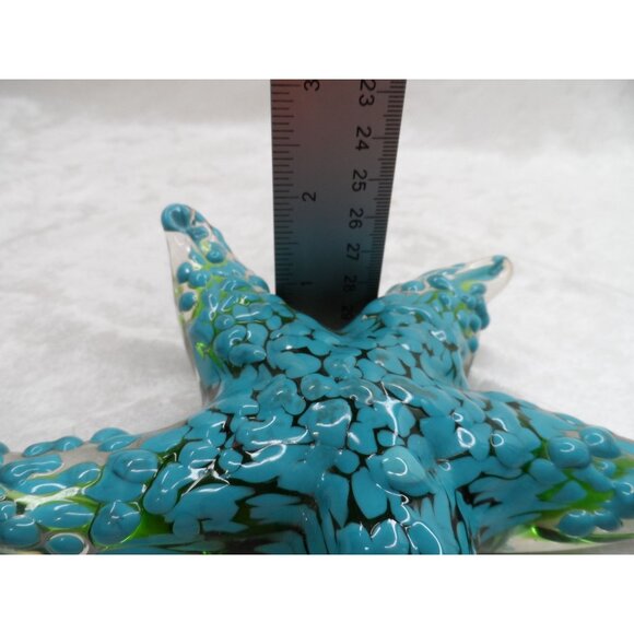 Starfish Figurine Paper Weight Turquoise & Green Handcrafted Art Glass Sculpture - Picture 6 of 6